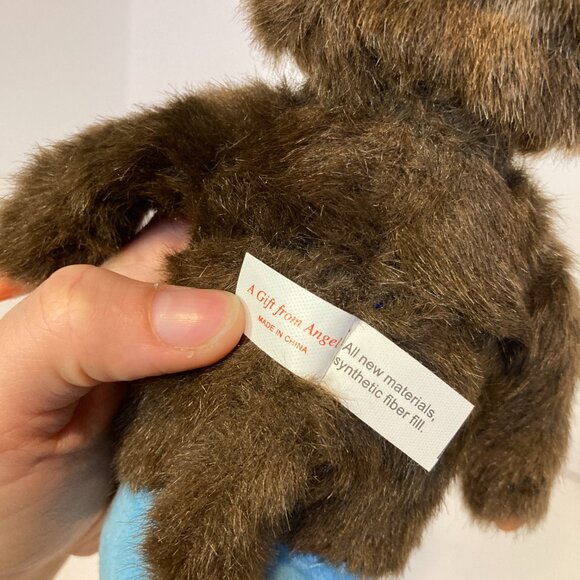 Monchhichi Doll Stuffed Plush Toy Blue Shoes 19cm Sekiguchi Japan - Picture 11 of 12